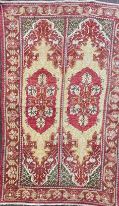 Antique Oushak Rug Double Prayer - 3971385