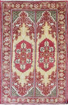Antique Oushak Rug Double Prayer - 4362231