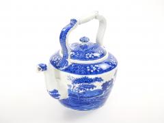 Antique Oversized English Blue and White Porcelain Tea Coffee Pot - 4797026