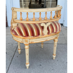 Antique Painted Louis XVI Style Vanity Stool W Nancy Corzine Silk Velvet - 4107693
