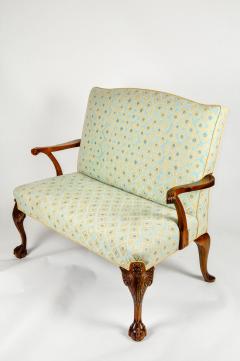 Antique Pair Claw Foot Camelback Settee - 400439