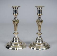 Antique Pair French 18th Century Silver Plate Candlesticks - 4307627