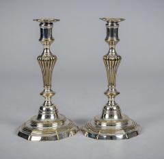 Antique Pair French 18th Century Silver Plate Candlesticks - 4307628