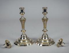 Antique Pair French 18th Century Silver Plate Candlesticks - 4307631