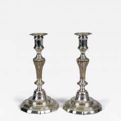 Antique Pair French 18th Century Silver Plate Candlesticks - 4312132