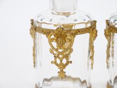 Antique Pair French Gilt Bronze Mounted Baccarat Glass Vanity Perfume Bottle - 4795264