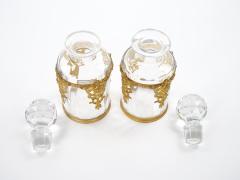 Antique Pair French Gilt Bronze Mounted Baccarat Glass Vanity Perfume Bottle - 4795271