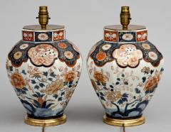 Antique Pair Imari Vase Lamps Circa 1840 - 267051