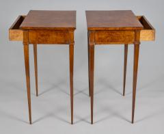 Antique Pair Neoclassical Burl Walnut Side Tables - 3938751