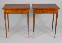 Antique Pair Neoclassical Burl Walnut Side Tables - 3938752