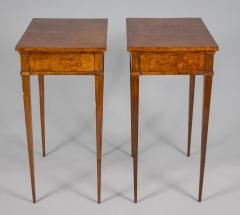 Antique Pair Neoclassical Burl Walnut Side Tables - 3938754