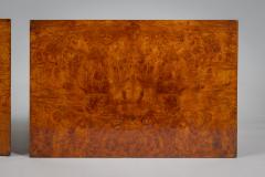 Antique Pair Neoclassical Burl Walnut Side Tables - 3938758