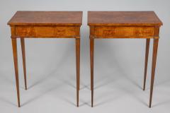 Antique Pair Neoclassical Burl Walnut Side Tables - 3938759