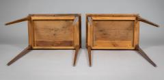 Antique Pair Neoclassical Burl Walnut Side Tables - 3938762