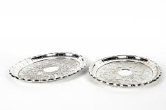 Antique Pair of English Plated Oval Trays - 297869