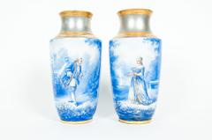 Antique Pair of English Porcelain Decorative Vases - 720320
