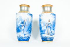 Antique Pair of English Porcelain Decorative Vases - 720321