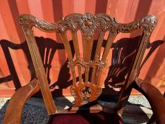 Antique Pair of Finely Carved Mahogany Chippendale Armchairs - 4511361