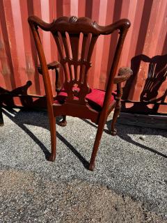 Antique Pair of Finely Carved Mahogany Chippendale Armchairs - 4511369