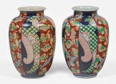 Antique Pair of Imari Open Vases - 4554790