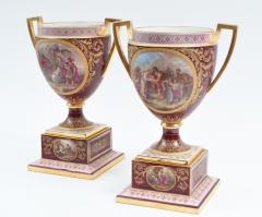 Antique Pair of Royal Vienna Porcelain Decorative Pieces Urns  - 946514