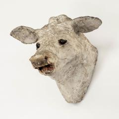 Antique Papier M ch Cow Head - 3391540