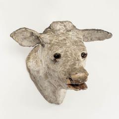 Antique Papier M ch Cow Head - 3391544