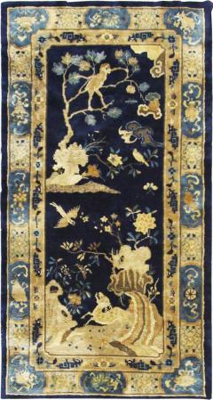 Antique Peking Art Deco Chinese Rug Animal Birds 37 x 610  - 4095384