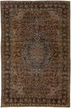 Antique Persian Bakhtiari Rust Handmade Oversize Wool Rug with Medallion Motif - 2905476
