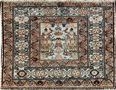 Antique Persian Bakhtiari rare Rug The prince and His bird Guards - 4362308