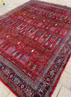 Antique Persian Bijar Halvayi Carpet Forest Design - 3971262