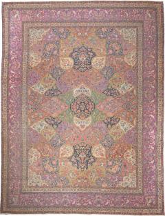 Antique Persian Dabir Kashan Rug 8 10 x 11 6  - 4318980