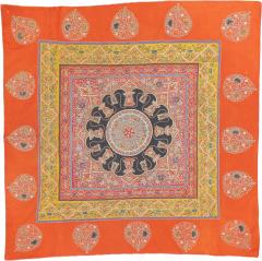 Antique Persian Embroidery Suzani Rashti Douzi Rug 5 x 5  - 4553451