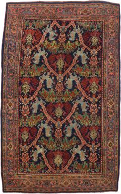 Antique Persian Halvai Bidjar Rug 4 9 x 7 9  - 4297387