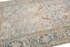 Antique Persian Heriz Beige Handmade Wool Rug with Allover Motif - 2905584