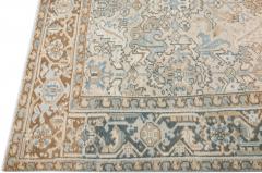 Antique Persian Heriz Beige Handmade Wool Rug with Allover Motif - 2905585