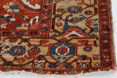 Antique Persian Heriz Rug in Blue Pink Red White and Yellow - 2454300
