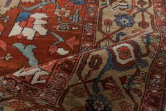 Antique Persian Heriz Rug in Blue Pink Red White and Yellow - 2454304