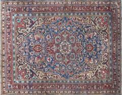 Antique Persian Heriz Serapi Carpet Light Blue c 1910s - 3971150
