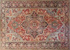 Antique Persian Heriz Serapi Carpet Painting For Floor - 3969502