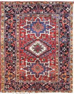 Antique Persian Karaja Heriz Rug Excellent 36 x 46  - 4099379