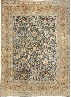 Antique Persian Khorassan Botanic Handmade Wool Rug - 2445440