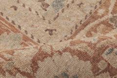 Antique Persian Khorassan Gray Beige Indigo Rust and Warm Brown Wool Rug - 2454644
