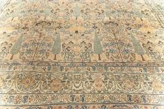 Antique Persian Kirman Beige Pastel Colors Handwoven Wool Carpet - 2443642