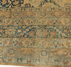 Antique Persian Kirman Botanic Beige Brown Black Handmade Wool Rug - 2453957