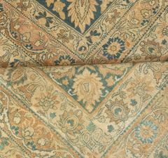 Antique Persian Kirman Botanic Beige Brown Black Handmade Wool Rug - 2453958