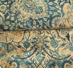 Antique Persian Kirman Botanic Navy Blue Background Rug Size Adjusted  - 2443776