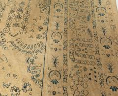 Antique Persian Kirman Camle Black and Blue Handwoven Wool Rug - 2453572