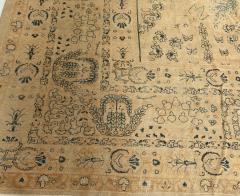 Antique Persian Kirman Camle Black and Blue Handwoven Wool Rug - 2453573