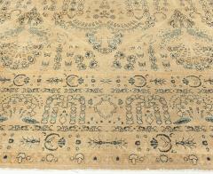 Antique Persian Kirman Camle Black and Blue Handwoven Wool Rug - 2453574